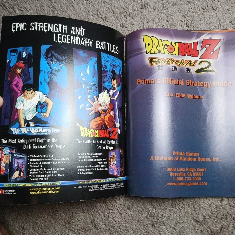 Dragon ball Z Budokai 2: Prima's Official Game‎ Strategy Guide No DVD -TA